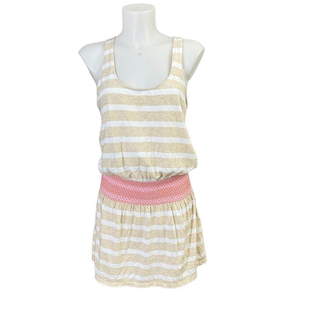 Lilly Pulitzer Tideline Heathered Sand Bar Sandy Smocked Waist‎ Dress Size Small